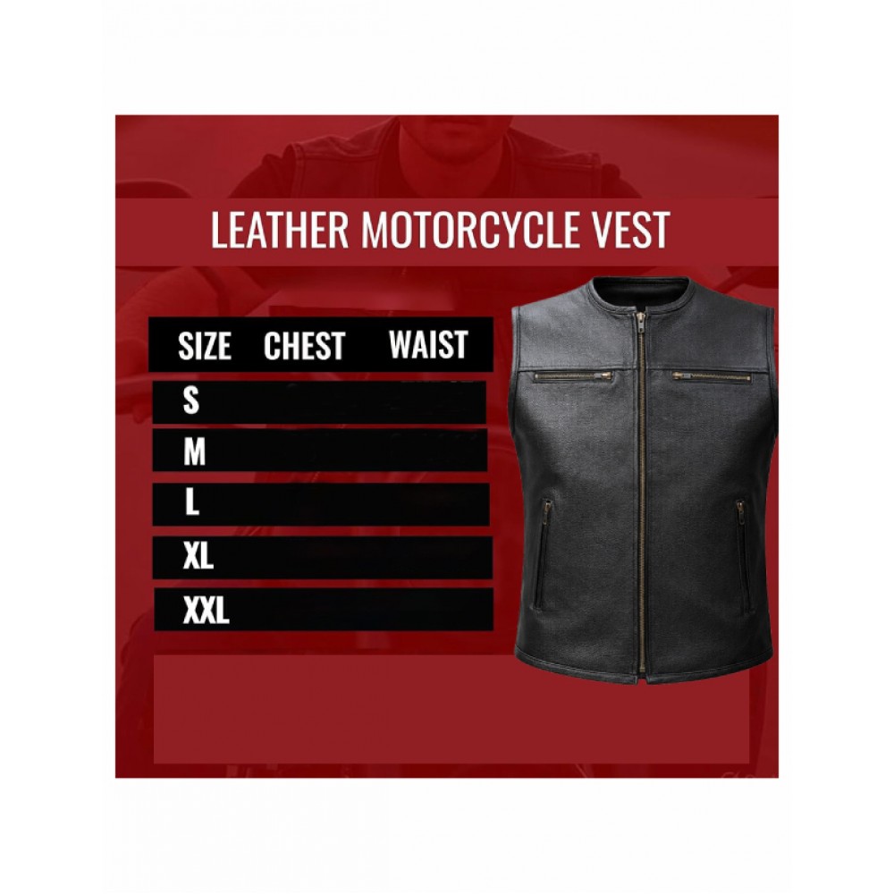 Premium Leather Motercycle Vest-1