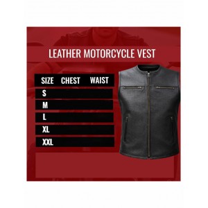 Premium Leather Motercycle Vest-1