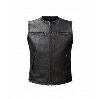 Premium Leather Motercycle Vest-1