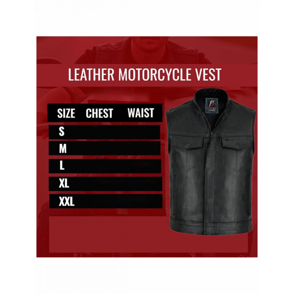 Premium Leather Motercycle Vest-2