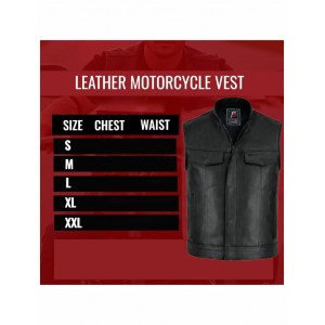 Premium Leather Motercycle Vest-2
