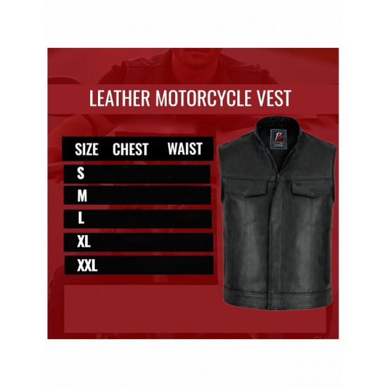 Premium Leather Motercycle Vest-2