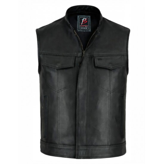 Premium Leather Motercycle Vest-2