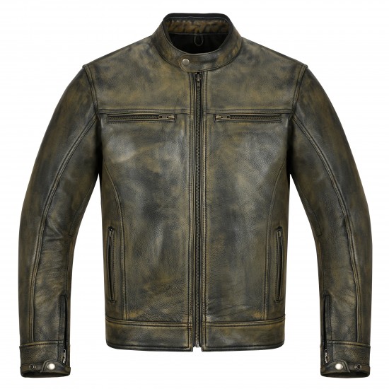 Grimsby Retro Cowhide Leather Jacket