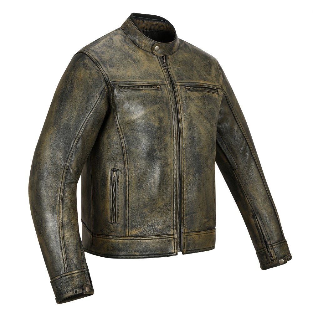 Grimsby Retro Cowhide Leather Jacket
