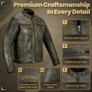 Grimsby Retro Cowhide Leather Jacket