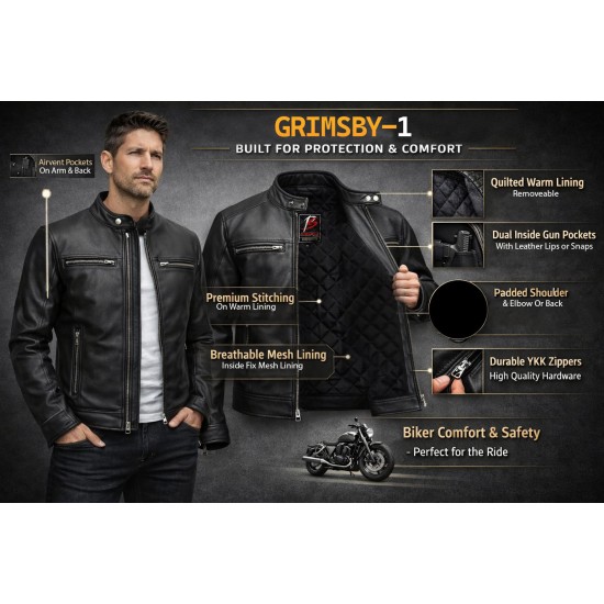 Grimsby-1 Cowhide Leather Jacket